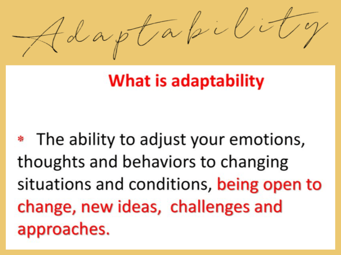 Adaptability